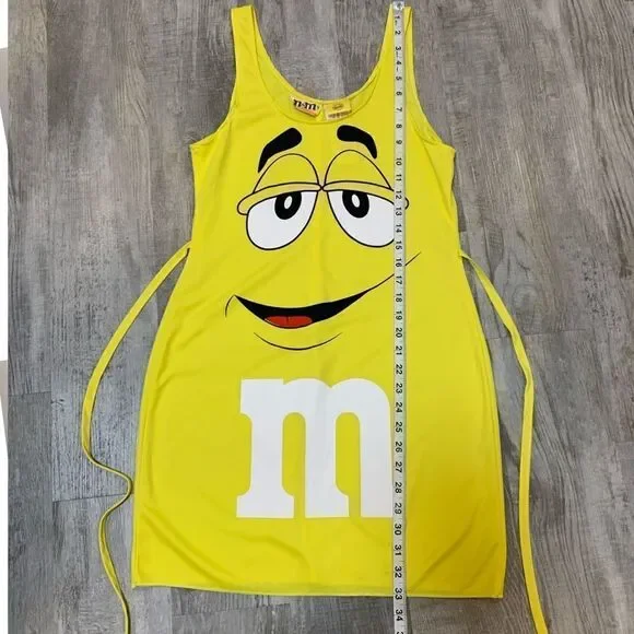 New Yellow M&M fitted Stretchy dress/costume One size fits most - Picture 8 of 11